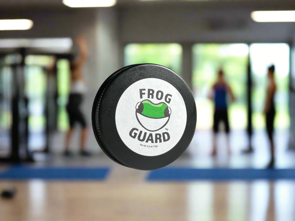 Frog Guard product with a gym setting in the background