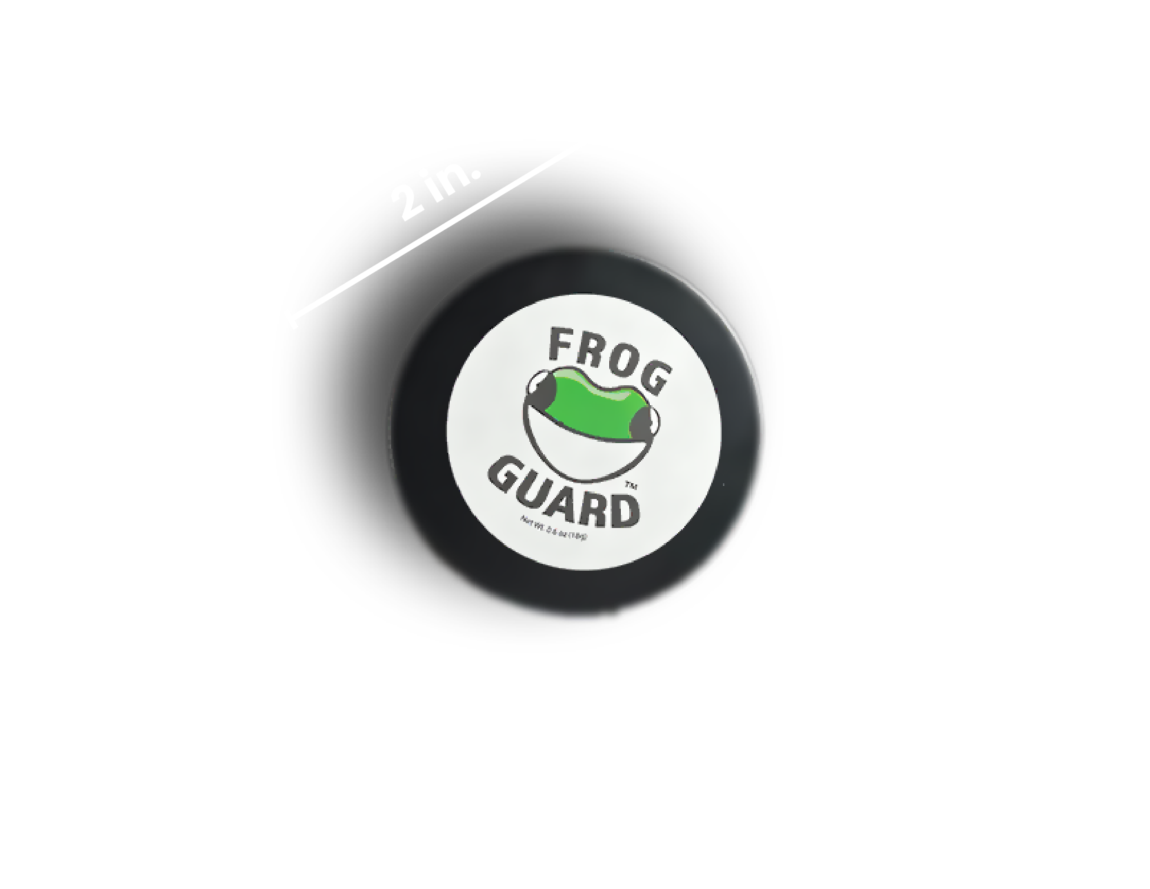 Frog Guard product on a white background being measured