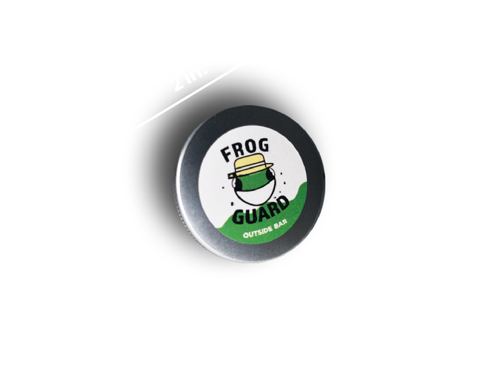 Frog Guard outdoor bar logo on a white background being measured